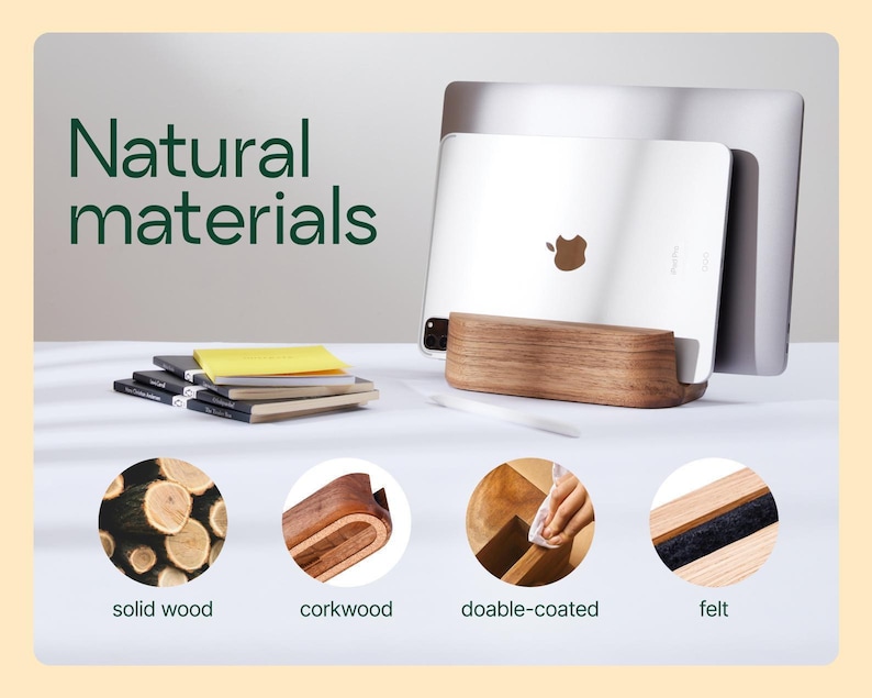 a picture of a computer with natural materials