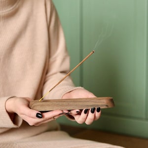 Wood Incense Holder for sticks, Incense Tray, Walnut Incense Burner Ash Catcher, Wooden unique incense holder, cute incense holder ashtray
