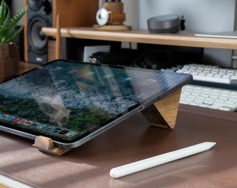 Wooden Tablet Stand, Graphic Designer Desk Holder, Tablet riser, iPad Stand