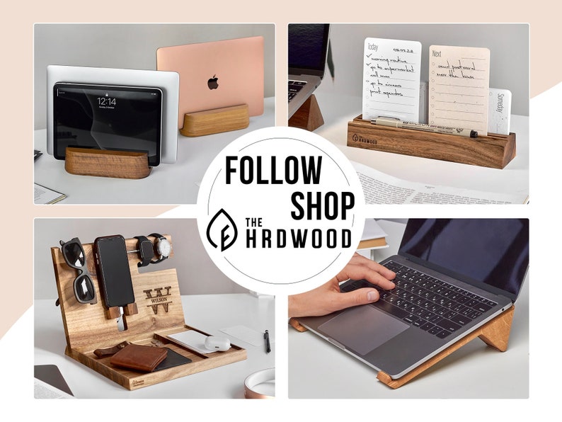 Long Laptop Stand for Desk Wood Laptop Stand for Desk Wooden - Etsy