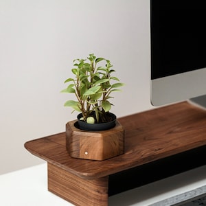 Wooden Desk Monitor Stand gift for him image 1