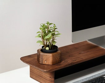 Wooden Desk Monitor Stand - gift for him