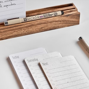 Porte-cartes de correspondance, Planificateur de tâches, Porte-cartes de tâches, Organiseur de bureau en bois, Cartes de journalisation, Cadeau pour enseignant, Bloc-notes personnalisé