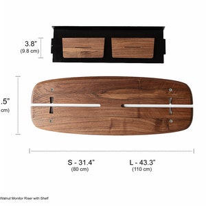 Wooden monitor stand with storage for desk Desk Monitor Riser Organizer for Him, Boyfriend Gift image 5