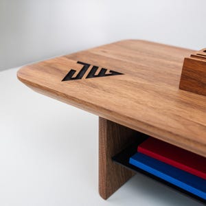 Personalized Desk Shelf, Wood monitor stand, Storage organization, Walnut monitor stand, Office accessories, Engraved Desktop riser