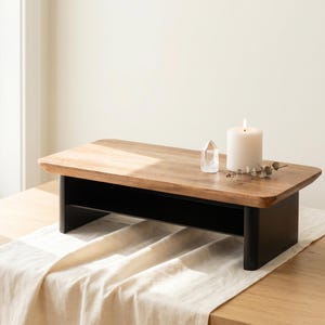 Minimalist Altar Table, Sacred Space Decor, Low Wood Stand for Crystals, Modern Spiritual Home Gift, Meditation Custom Altar Shelf