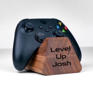 Gaming Organizer for Desk – Wood Controller Stand for PS5 Xbox – Personalized Setup Gift for Him