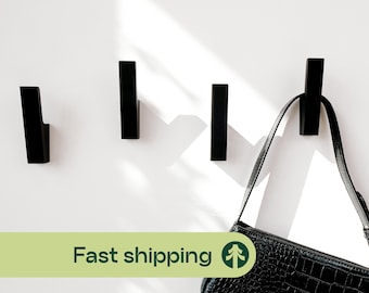 Set houten haken, wandkapstok, rugzak- en handtashaken, handdoekhouder, minimalistische inrichting