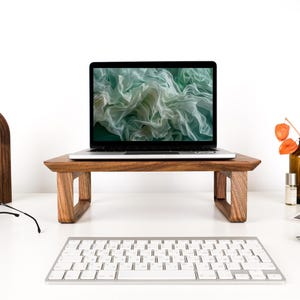 Monitor Stand, Riser for Computer, Personalized Desk Organizer, Wooden desk shelf with optional tray, Office Desk Accessories, Desktop stand