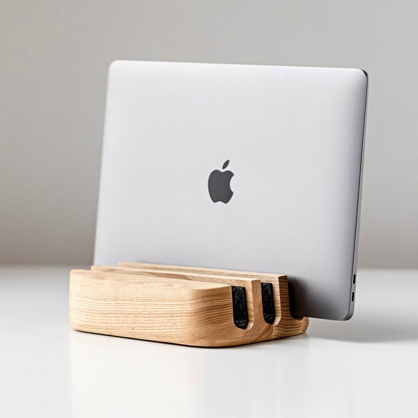 Triple Laptop Stand - Vertical Holder  - gift for him