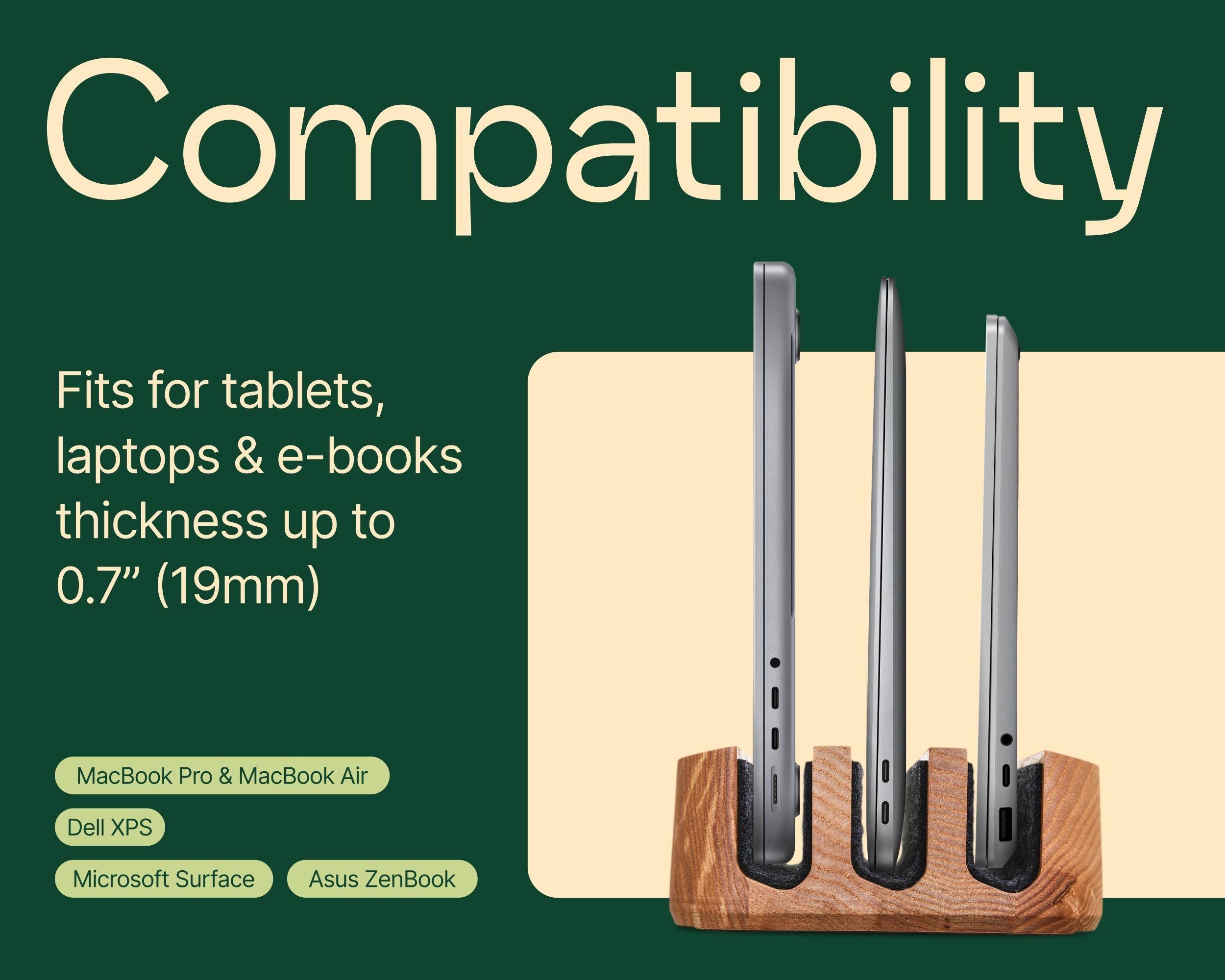Laptop Vertical Docking Station – Multi Laptop Stand – Wooden Device ...