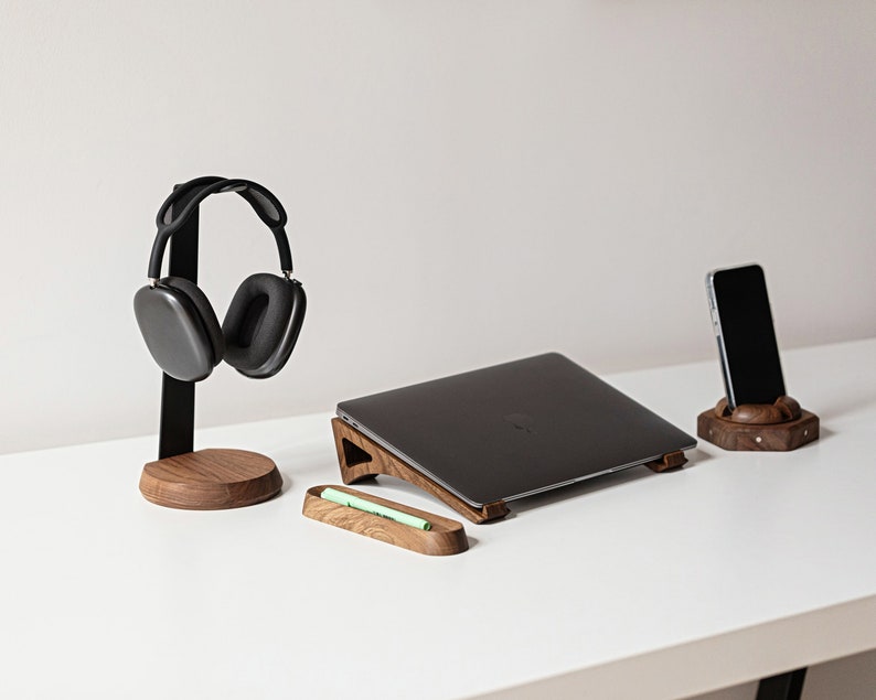 Headphone Stand Wood Headphone Holder for Desk Airpods Max Etsy
