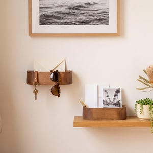 Wood Mail Organizer | Engraved Letter Holder | Wall Mount or Desktop | Personalized Home Office Decor | Handcrafted Wooden Gift