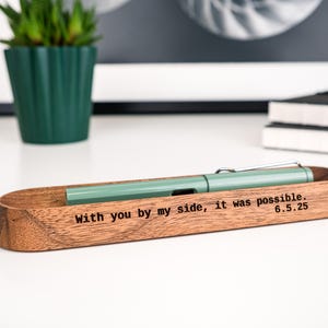 Wood Pen Organizer - Multi Slot Pen Holder Walnut for Desk, Handmade Pencil Rack for Writers and Creatives