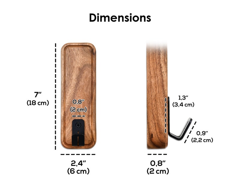 the measurements of a wooden door handle