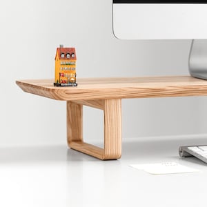 Wooden Monitor riser, Custom Desk Shelf for Computer, Monitor Stand with optional Tray, Walnut desk shelf, Office Storage and Organization