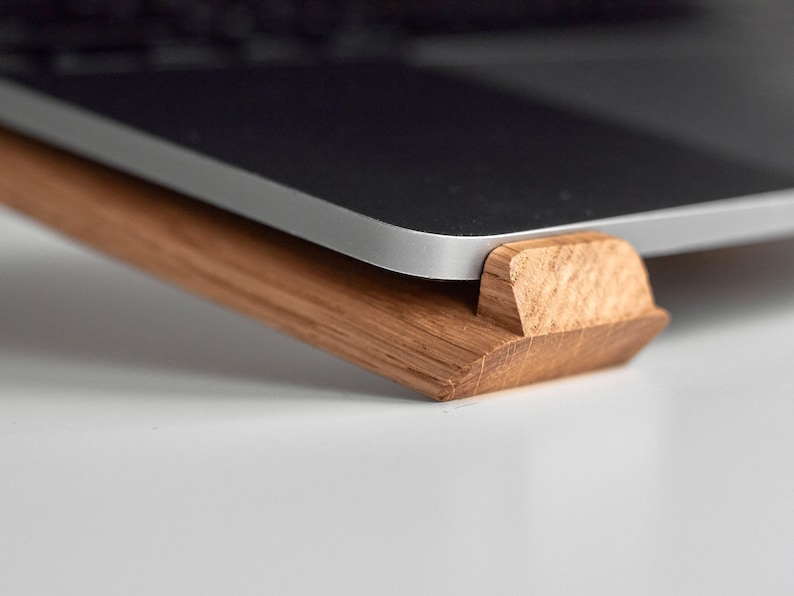 Rehausseur en bois pour ordinateur portable pour bureau, support en bois pour ordinateur portable, support pour MacBook, accessoire de bureau, cadeaux d'entreprise image 4