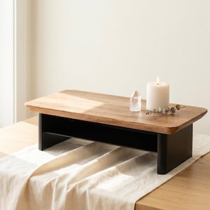 Minimalist Altar Table, Sacred Space Decor, Low Wood Stand for Crystals, Modern Spiritual Home Gift, Meditation Custom Altar Shelf