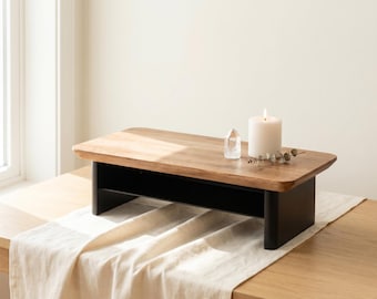 Minimalist Altar Table, Sacred Space Decor, Low Wood Stand for Crystals, Modern Spiritual Home Gift, Meditation Custom Altar Shelf
