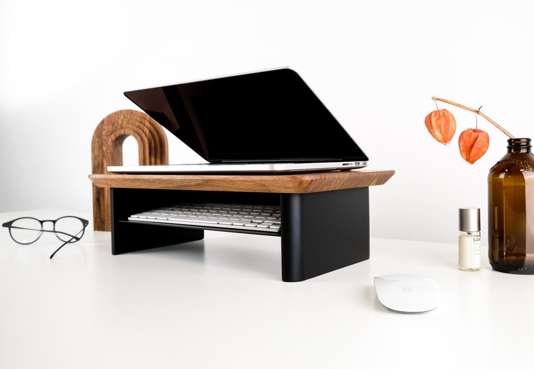 Wooden Monitor Riser, Personalized Desktop Stand, Desk Organizer for ...
