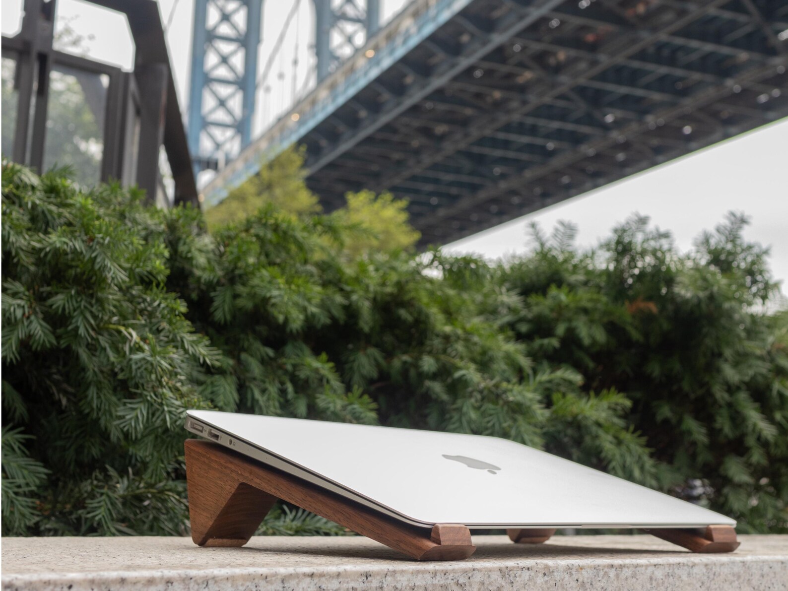Wooden Laptop Riser for Desk, Wood Laptop Stand, MacBook Holder, Desk ...