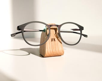 Glasses Holder, Custom Eyeglasses Stand, Wooden engraved Office Accessory, Gift for dad, Gift for Grandparent, Glasses organizer