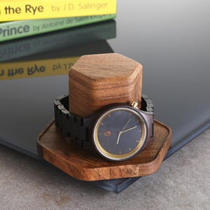 Wooden Watch Stand – Elegant Wooden Watch Holder, Classic Watch Display Stand for Him