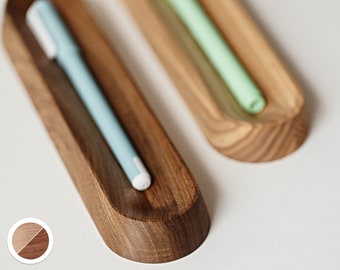 Plateau à stylos en noyer pour l’installation du bureau, cadeau de la fête des pères du fils, porte-stylo en bois, support à crayons en bois, cadeau de petit ami pour organisateur de bureau