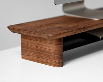 Desk Shelf Monitor Stand with storage, Desk Monitor Riser wood, Monitor Shelf wooden