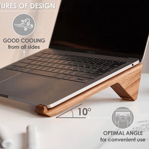 Wooden Tablet Stand, Graphic Designer Desk Holder, Tablet riser, iPad Stand image 5