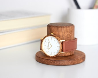 Wooden Watch Stand, Personalized Gift for Men, Watch Holder Display and Dock, Watch Accessories Stand, Custom Gift for Dad