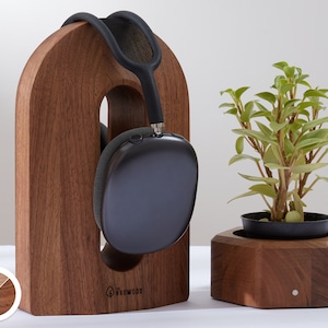 Wooden Headphone holder, Gaming headphone stand, Headset holder, Headphone hanger, Airpods max stand