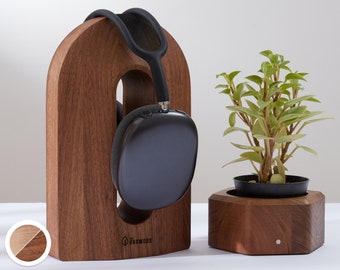 Wooden Headphone holder, Gaming headphone stand, Headset holder, Headphone hanger, Airpods max stand