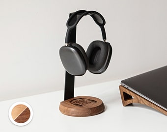 Headphone Stand wood, Headphone Holder for Desk, Airpods Max Stand, Gaming Headset Stand for home office, Best Boyfriend Gift