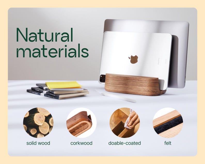 a picture of a computer with natural materials