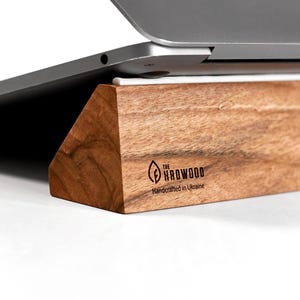 Laptop stand wood, laptop riser for desk