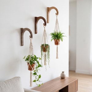 Mother's Day Gift — Handmade Wood Wall Bracket, Plant Hanger Hook, Boho Home Decor, Gift for Mom