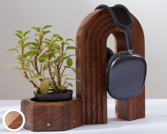 Wooden Headphone Display Stand Headset Holder Etsy