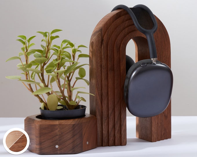 Wooden Headphone Display stand, Headset holder
