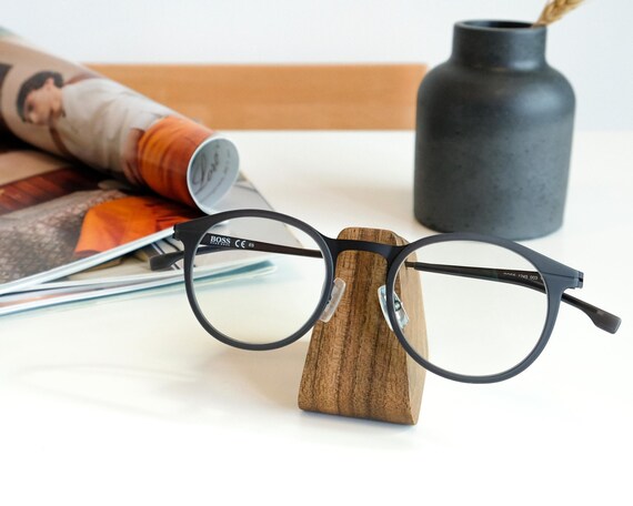 Walnut Glasses Holder, Wooden Eyewear Stand, Spectacles Organizer for Office Desk, Custom Sunglasses Holder, Bedside Stand for Glasses