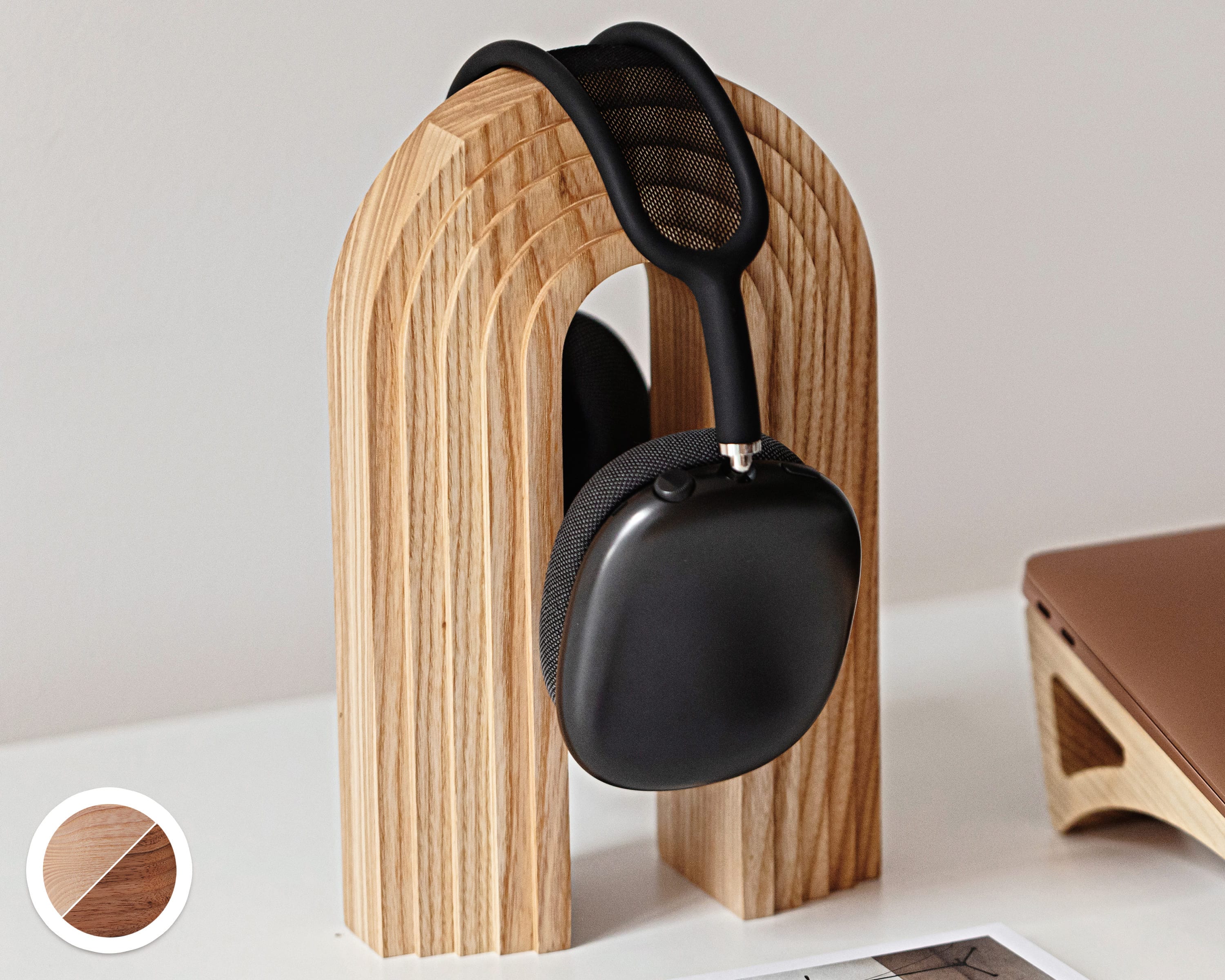 Wood Headphone Stand, Headphone Holder, Gaming Headset Stand