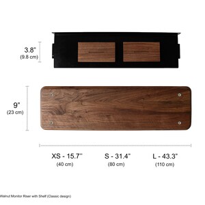 Desk Shelf Monitor Stand with storage, Desk Monitor Riser wood, Monitor Shelf wooden zdjęcie 5