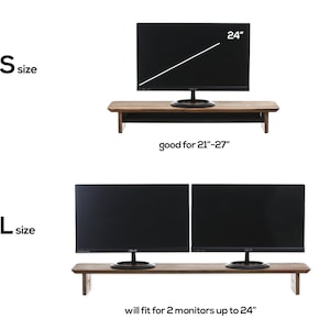 Wooden Desk Monitor Stand gift for him image 4