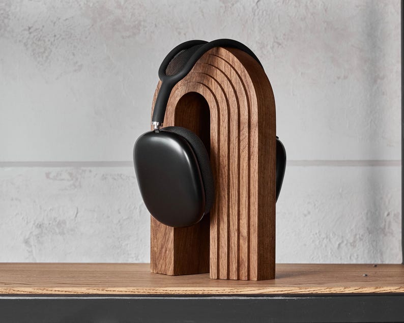 Support en bois pour casque, présentoir pour Airpods max et autres écouteurs, meilleur cadeau image 5
