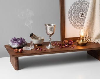 Personalized Altar Table, Custom Engraved Tarot Stand, Gift for Spiritual Friend, Bespoke Meditation Decor, Solid Wood Ritual Board