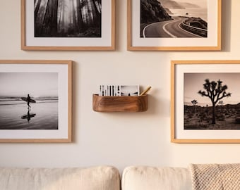 Custom Wall Entryway Organizer, Solid Walnut Letter Holder, Minimalist Wooden Mail Organizer