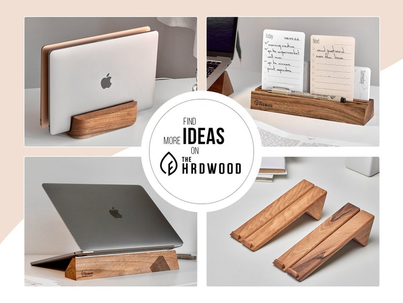 Long Laptop Stand for Desk Wood Laptop Stand for Desk Wooden - Etsy