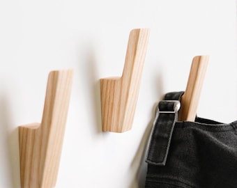 Wooden Wall Hooks, Decorative Wall Coat Hooks, Wall Mount, Modern for Home Decor Gift, Farmhouse Decor