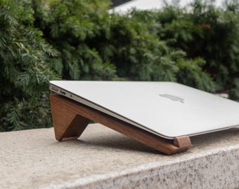 Wooden Laptop Riser - Desk Stand and Holder - Wooden and Durable - Ergonomic Design - Riser for MacBook