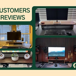 a collage of photos with a computer and other items